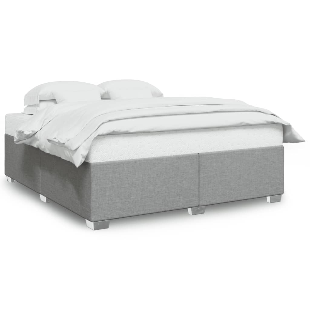 Cadre de lit sans matelas gris clair 180x200 cm tissu