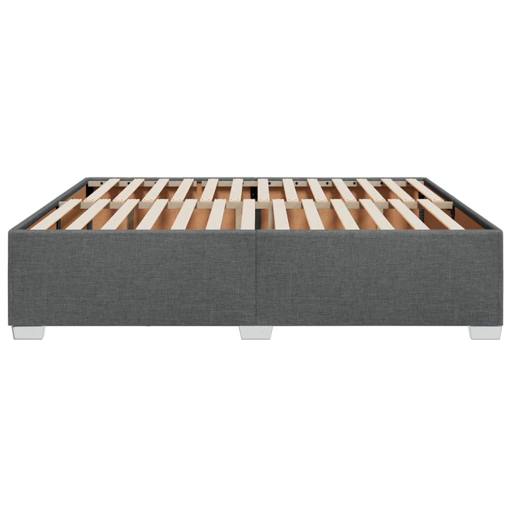 Cadre de lit sans matelas gris foncé 180x200 cm tissu