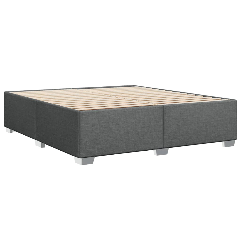 Cadre de lit sans matelas gris foncé 180x200 cm tissu