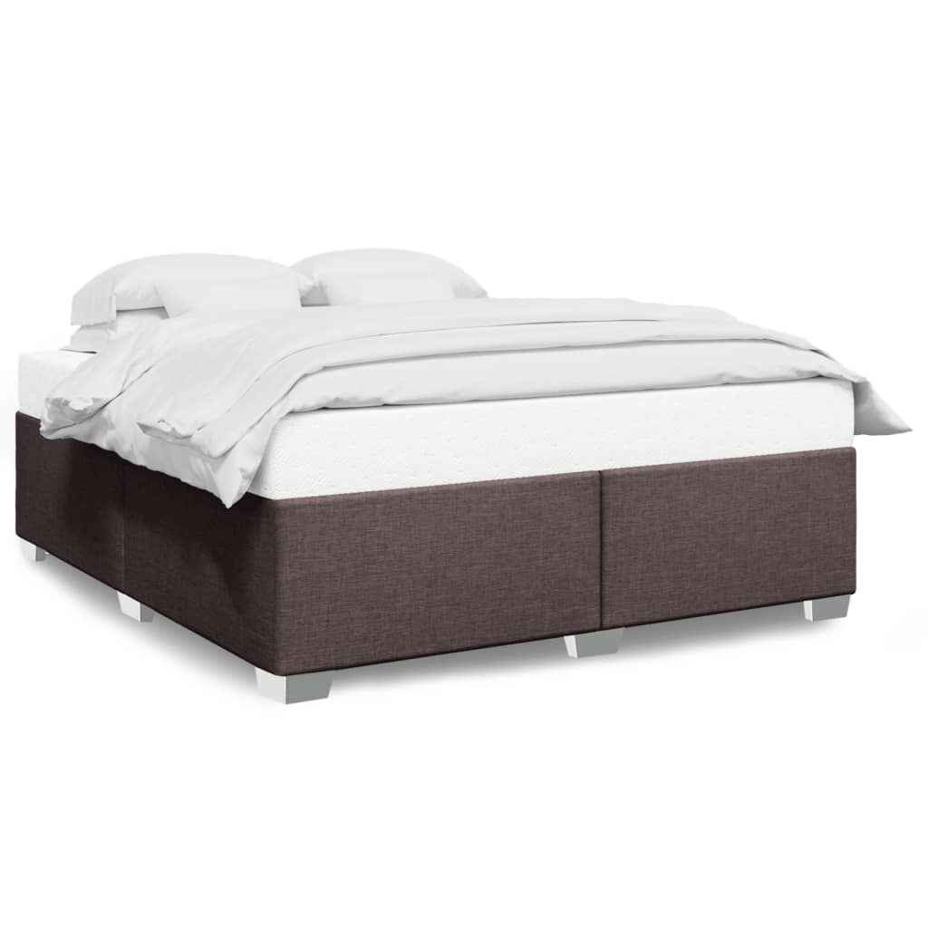 Cadre de lit sans matelas marron foncé 180x200 cm tissu