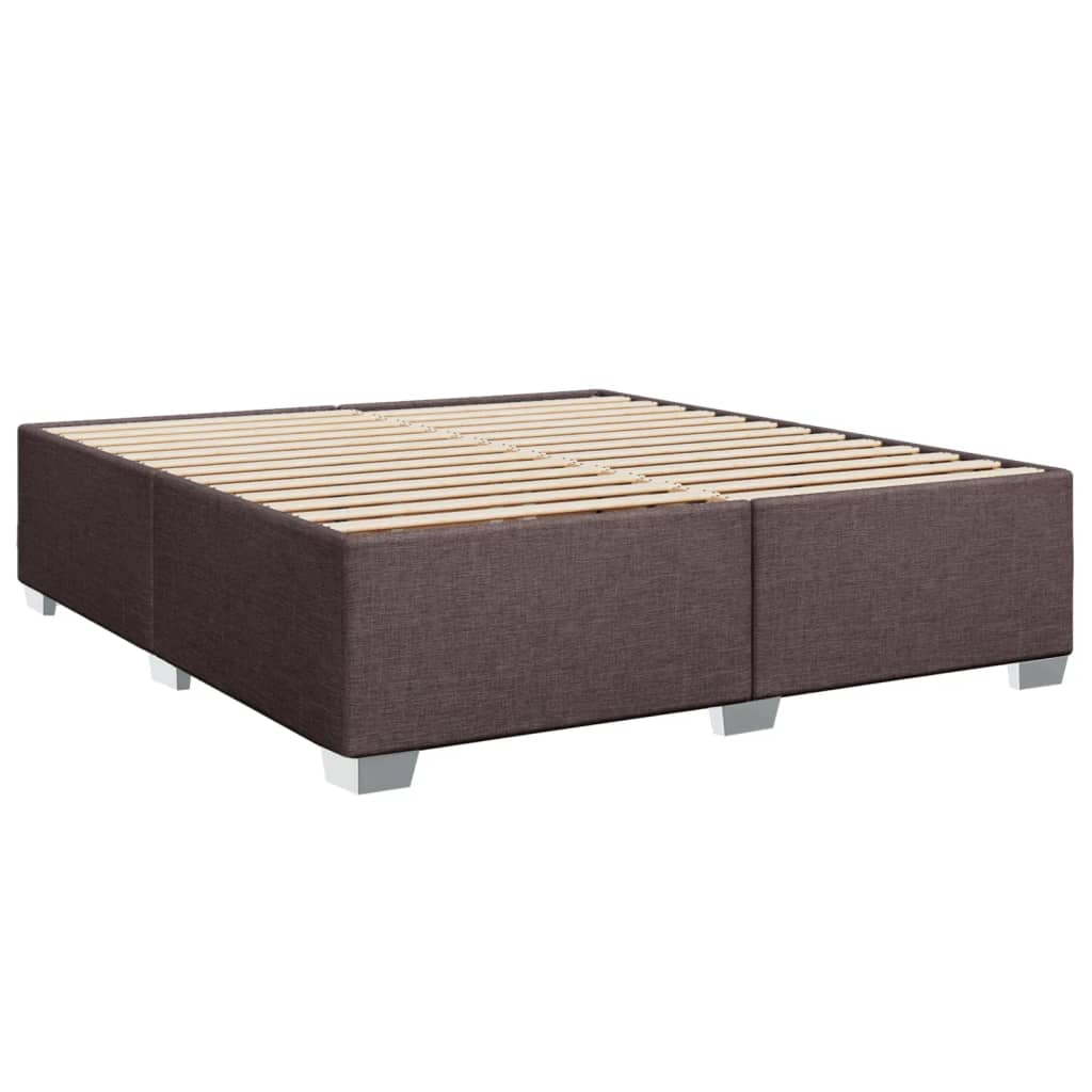 Cadre de lit sans matelas marron foncé 180x200 cm tissu