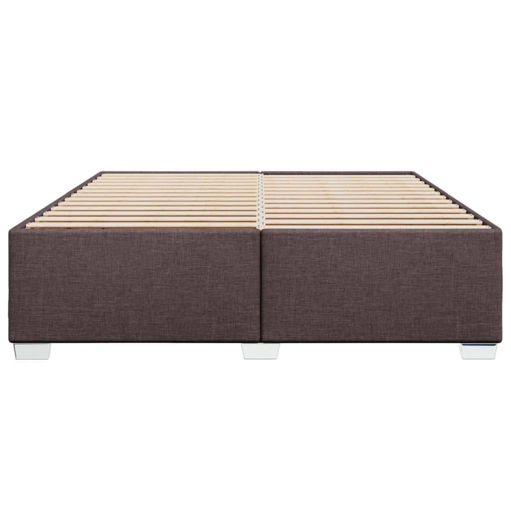 Cadre de lit sans matelas marron foncé 180x200 cm tissu