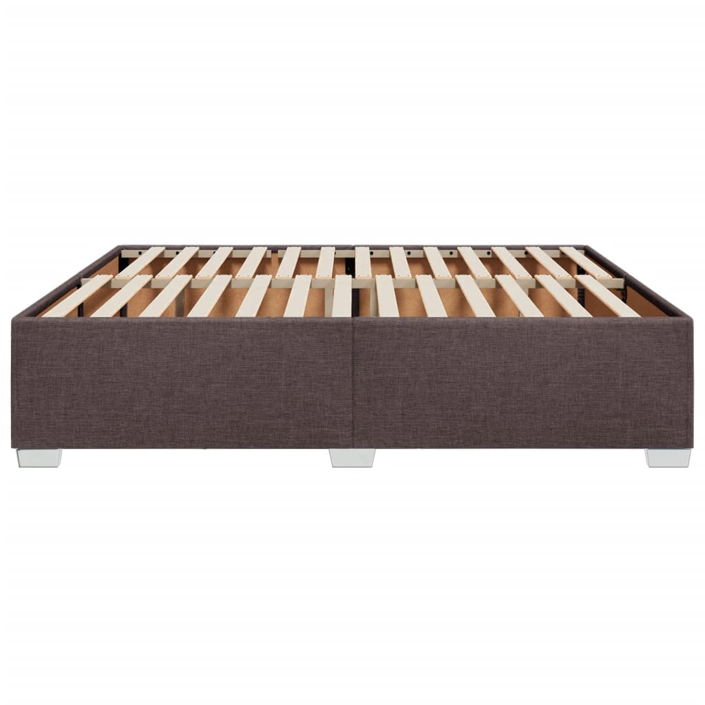 Cadre de lit sans matelas marron foncé 180x200 cm tissu