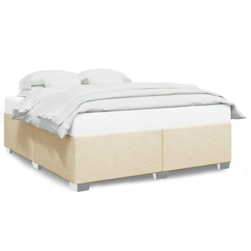 Cadre de lit sans matelas crème 180x200 cm tissu