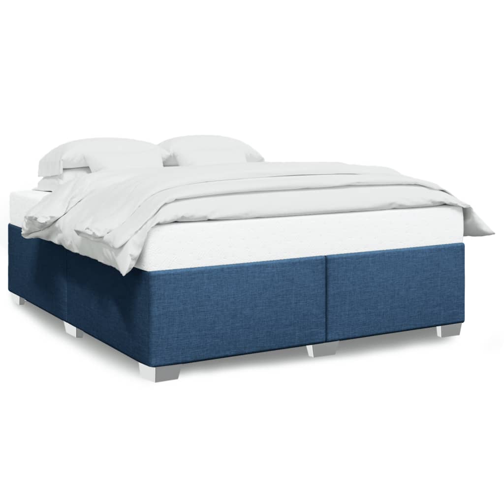 Bed frame without mattress blue 180x200 cm fabric