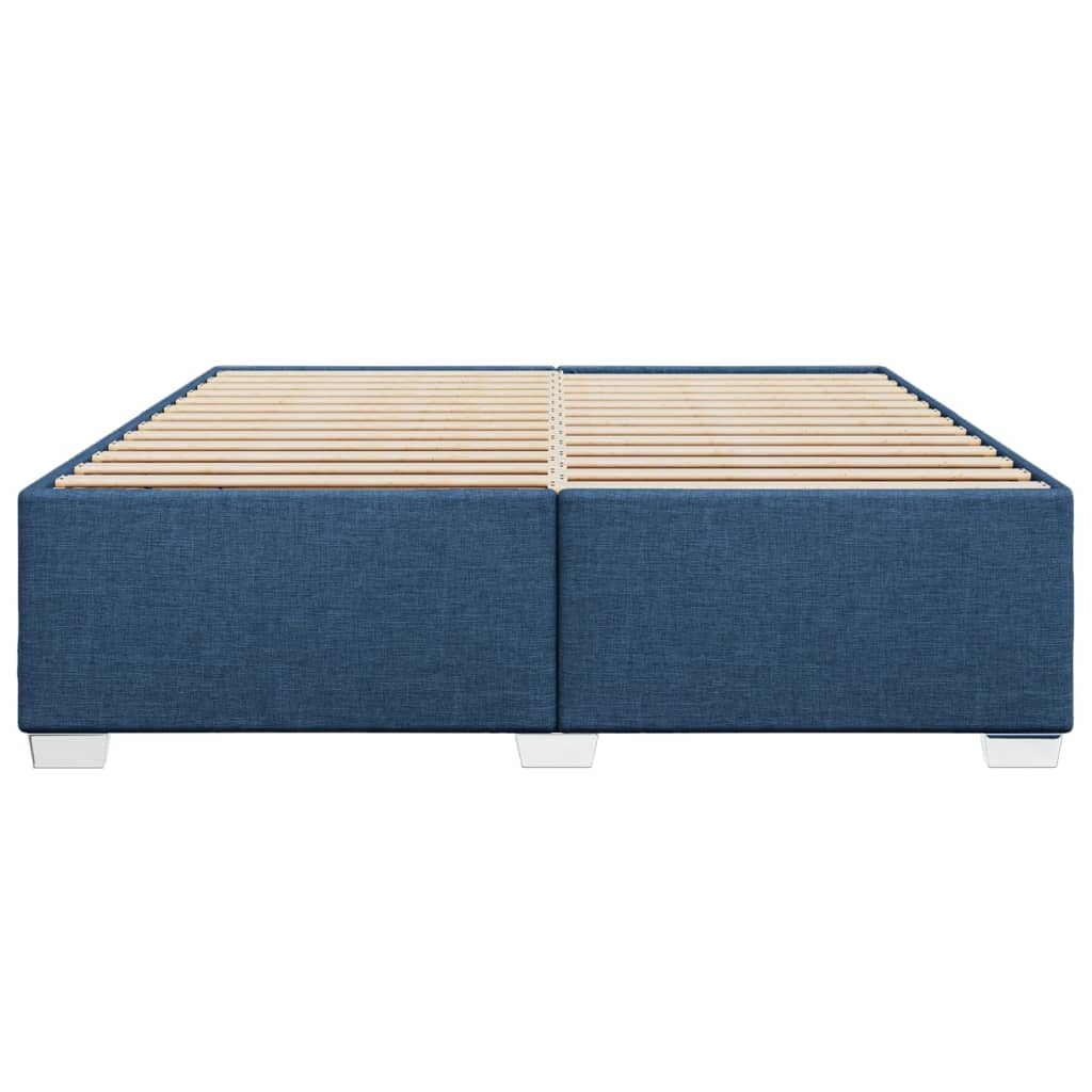 Bed frame without mattress blue 180x200 cm fabric