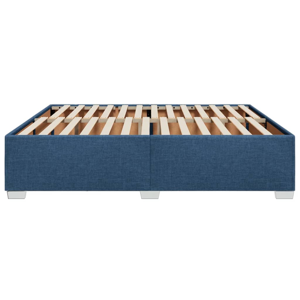 Bed frame without mattress blue 180x200 cm fabric