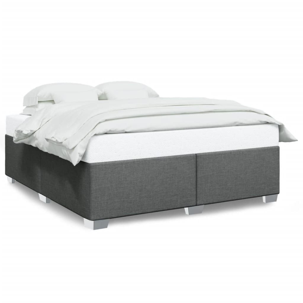 Bed frame without mattress dark gray 200x200 cm fabric