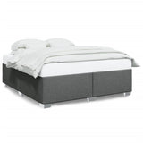 Bed frame without mattress dark gray 200x200 cm fabric