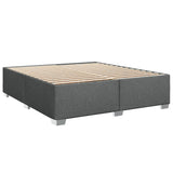 Bed frame without mattress dark gray 200x200 cm fabric