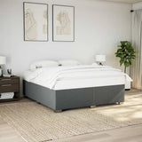 Bed frame without mattress dark gray 200x200 cm fabric