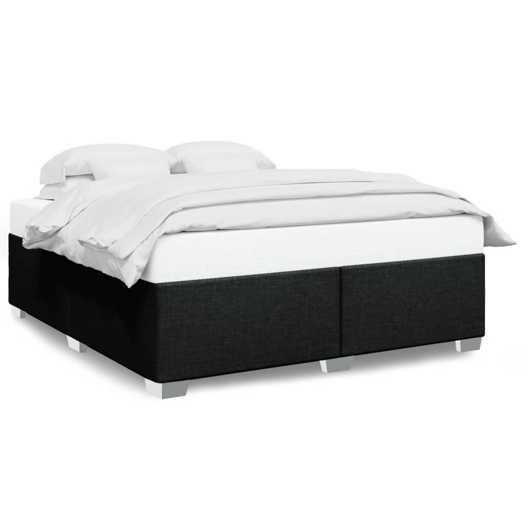 Cadre de lit sans matelas noir 200x200 cm tissu