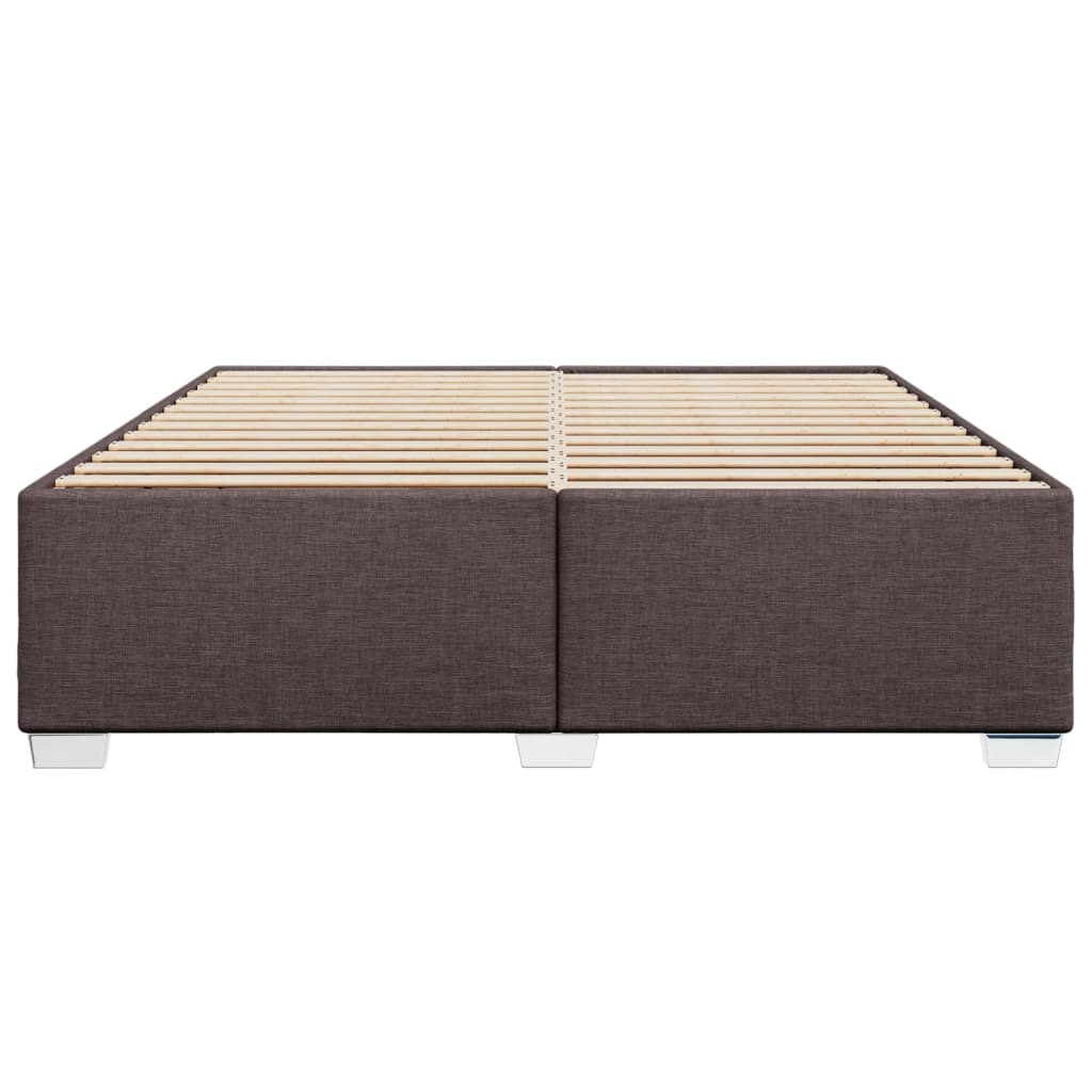 Cadre de lit sans matelas marron foncé 200x200 cm tissu