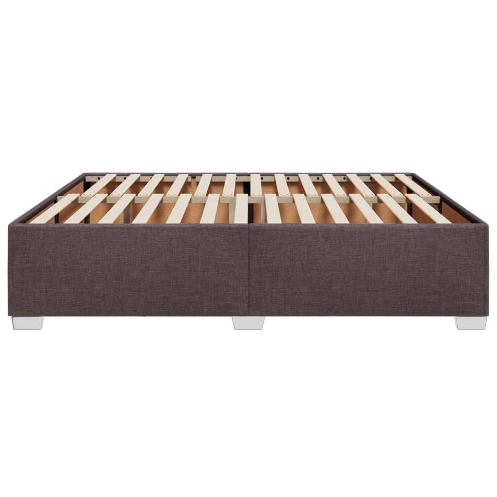 Cadre de lit sans matelas marron foncé 200x200 cm tissu