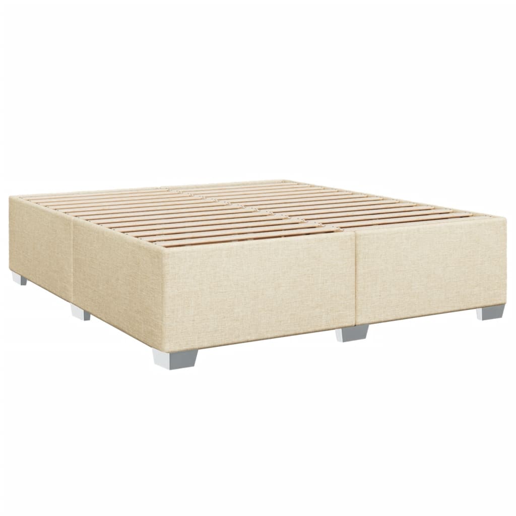 Cadre de lit sans matelas crème 200x200 cm tissu