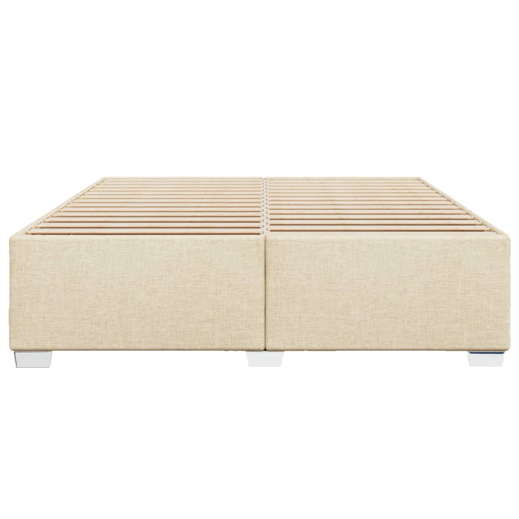 Cadre de lit sans matelas crème 200x200 cm tissu