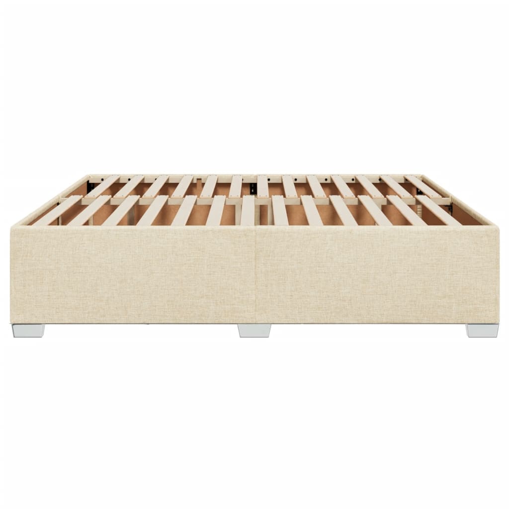 Cadre de lit sans matelas crème 200x200 cm tissu