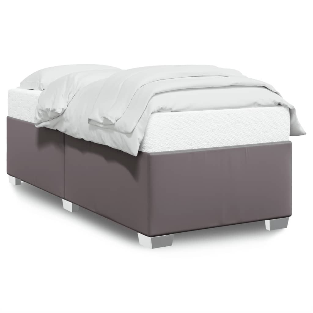 Cadre de lit sans matelas gris 90x190 cm similicuir