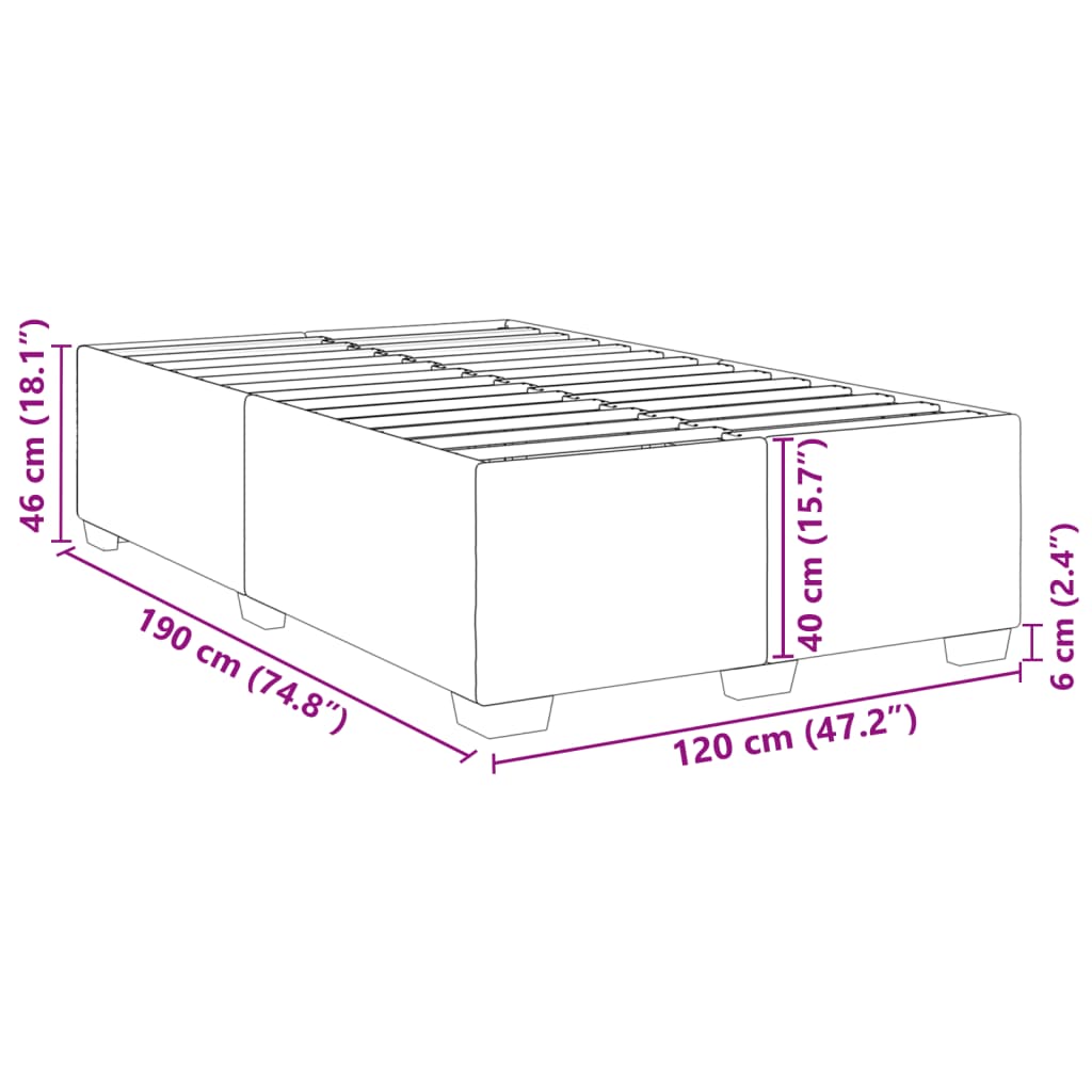 Cadre de lit sans matelas noir 120x190 cm similicuir