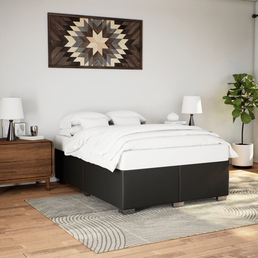 Cadre de lit sans matelas noir 140x190 cm similicuir