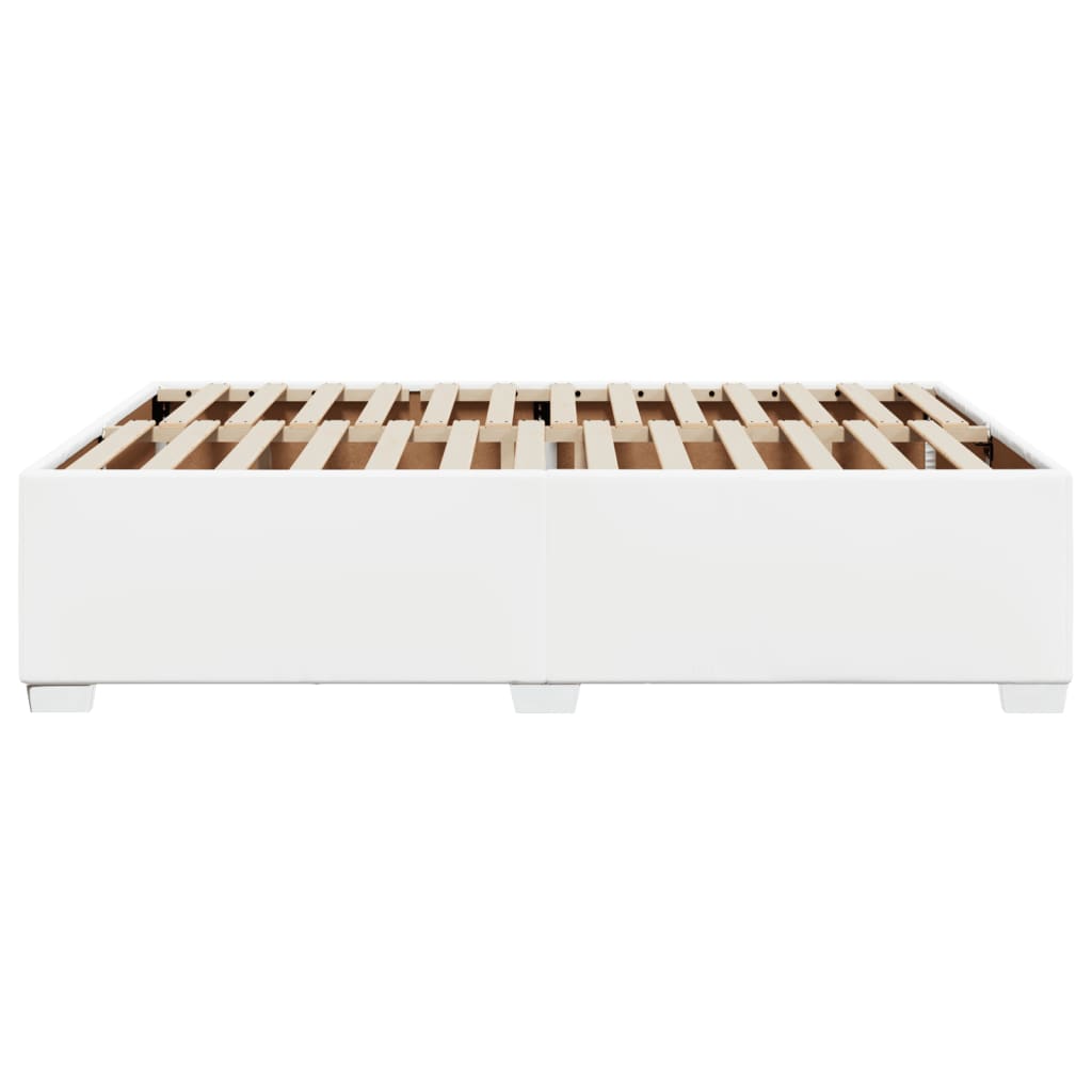 Cadre de lit sans matelas blanc 140x190 cm similicuir