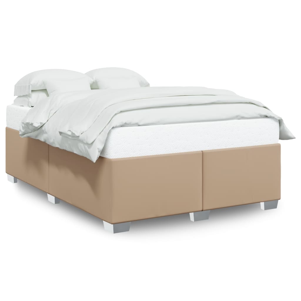 Cadre de lit sans matelas cappuccino 140x190 cm similicuir