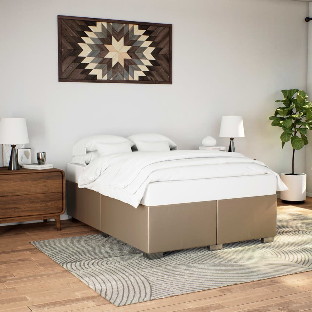 Cadre de lit sans matelas cappuccino 140x190 cm similicuir