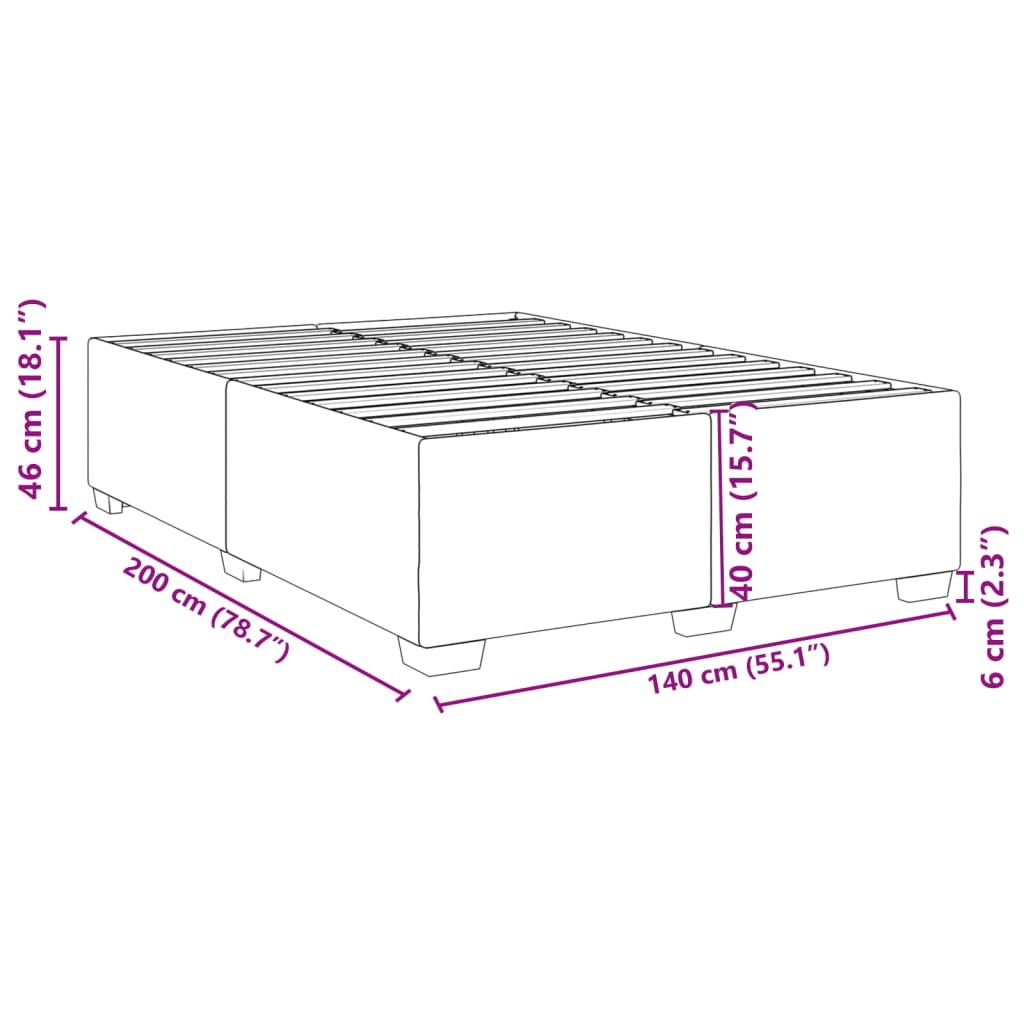 Cadre de lit sans matelas blanc 140x200 cm similicuir