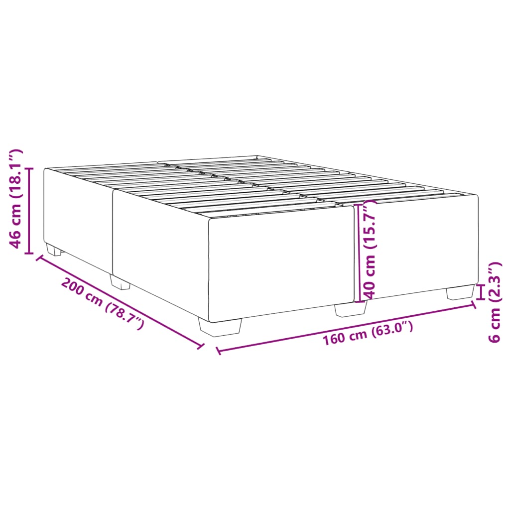 Cadre de lit sans matelas cappuccino 160x200 cm similicuir