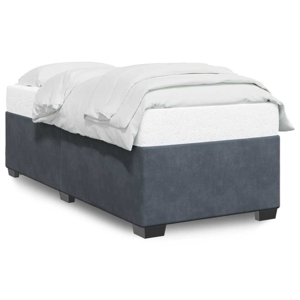 Cadre de lit sans matelas gris foncé 80x200 cm velours