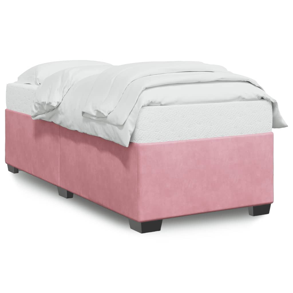 Cadre de lit sans matelas rose 80x200 cm velours