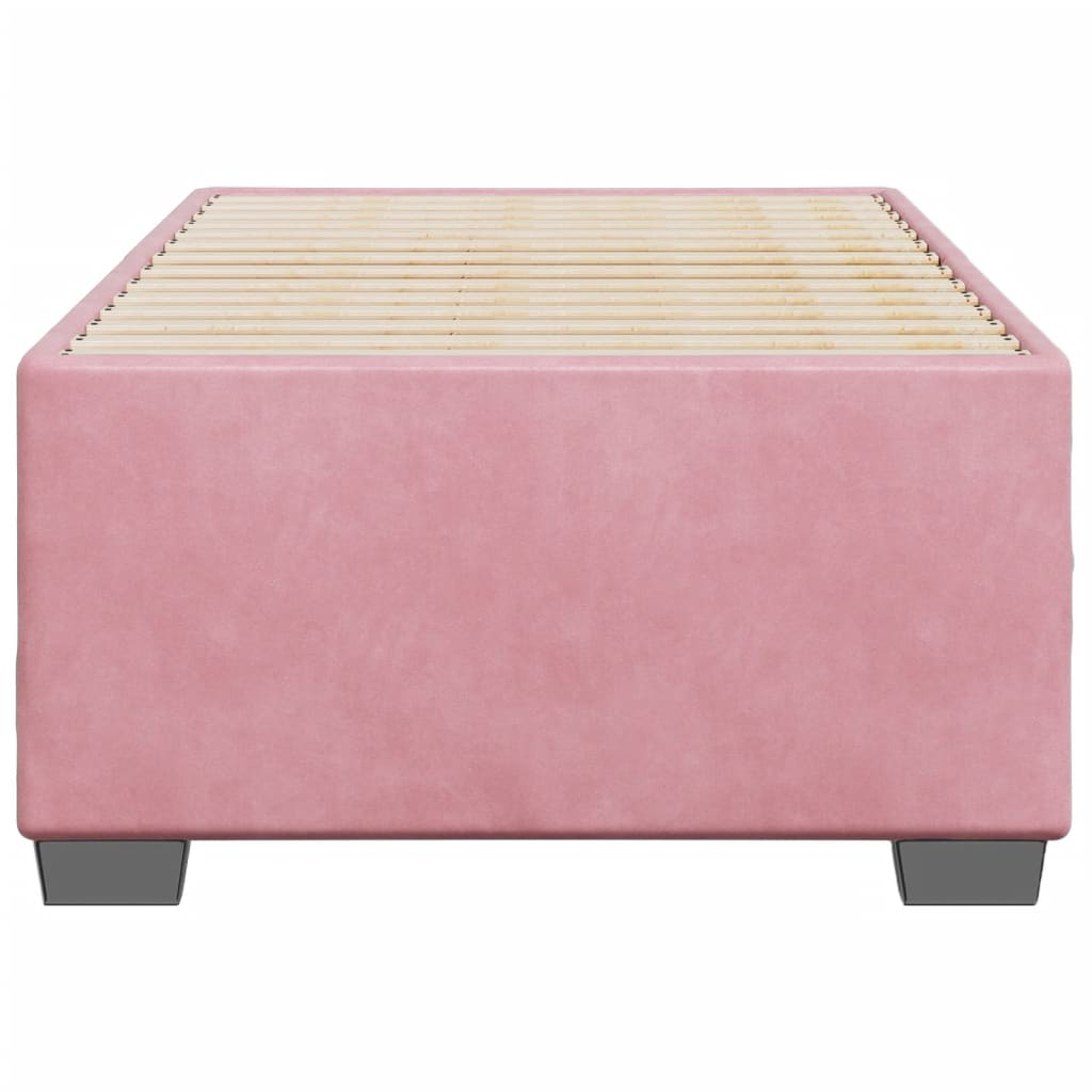 Cadre de lit sans matelas rose 80x200 cm velours