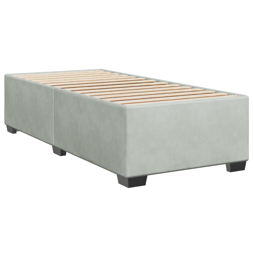 Cadre de lit sans matelas gris clair 90x190 cm velours