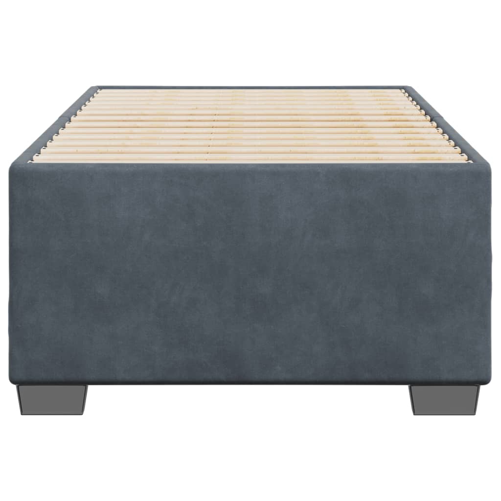 Cadre de lit sans matelas gris foncé 90x190 cm velours