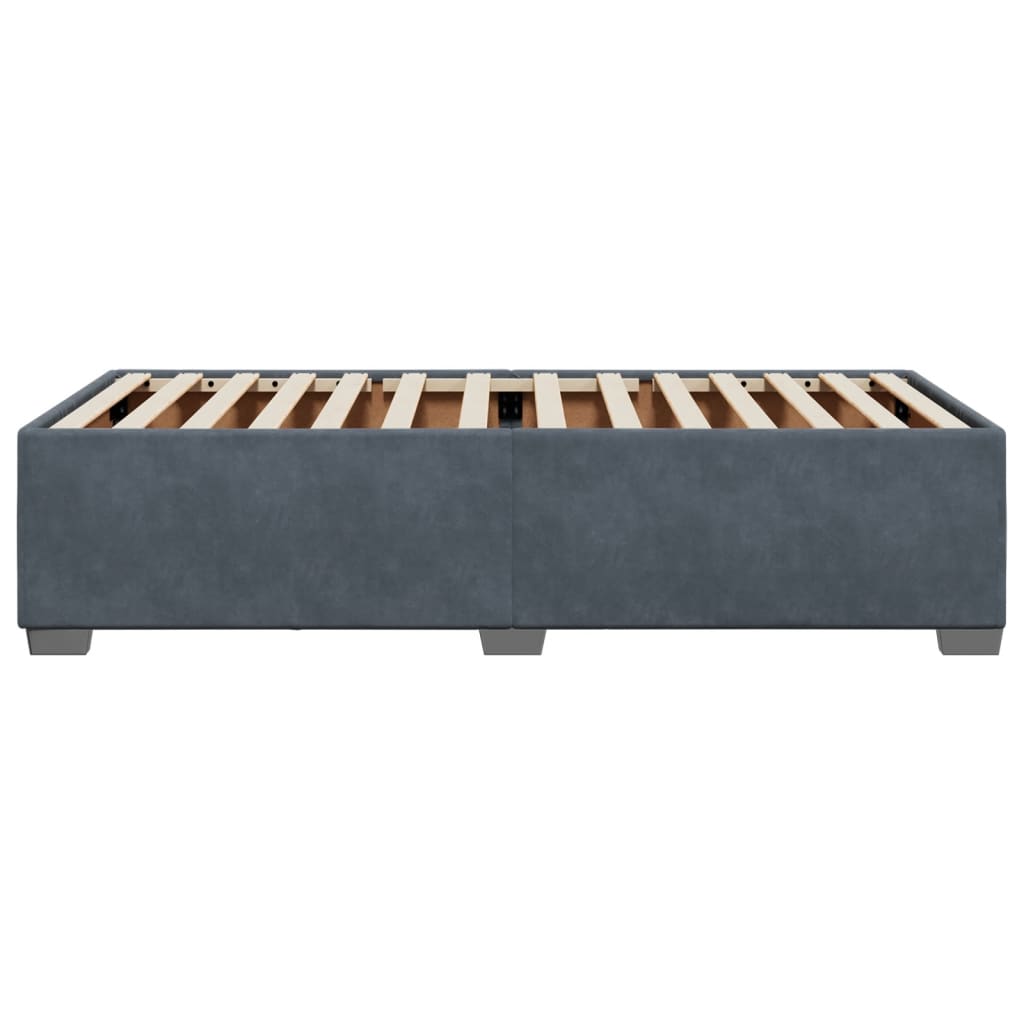 Cadre de lit sans matelas gris foncé 90x190 cm velours