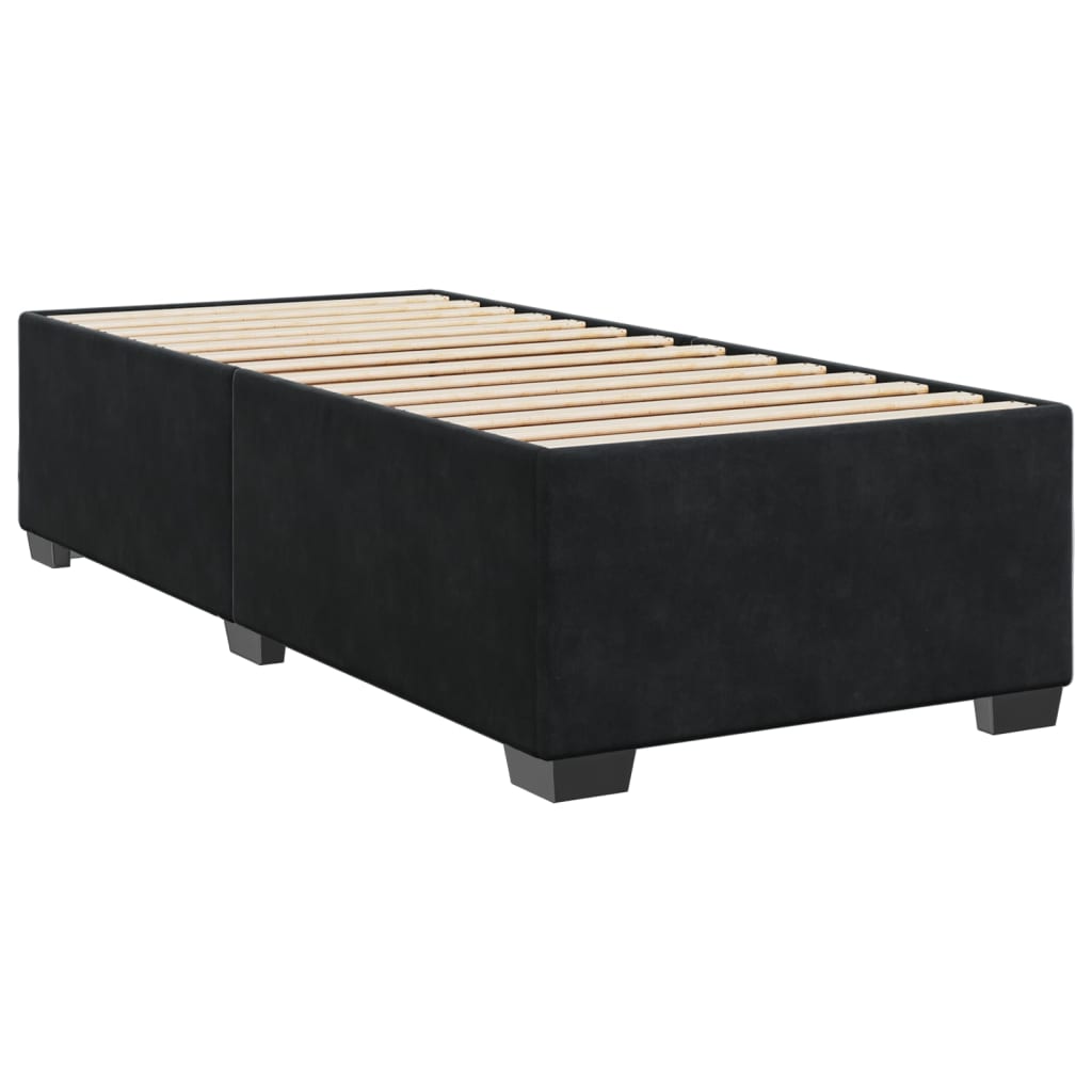 Cadre de lit sans matelas noir 90x190 cm velours