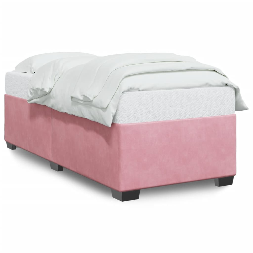 Cadre de lit sans matelas rose 90x190 cm velours