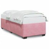 Cadre de lit sans matelas rose 90x190 cm velours