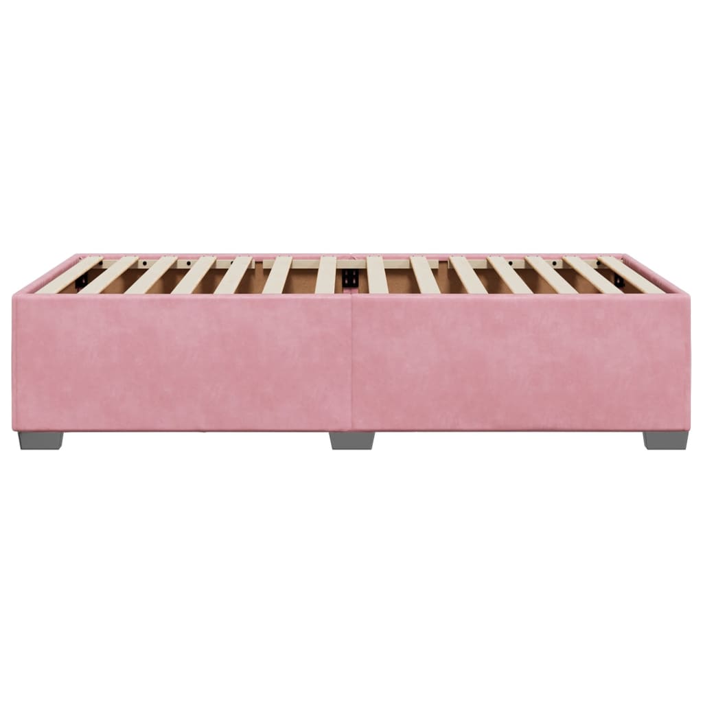 Cadre de lit sans matelas rose 90x190 cm velours