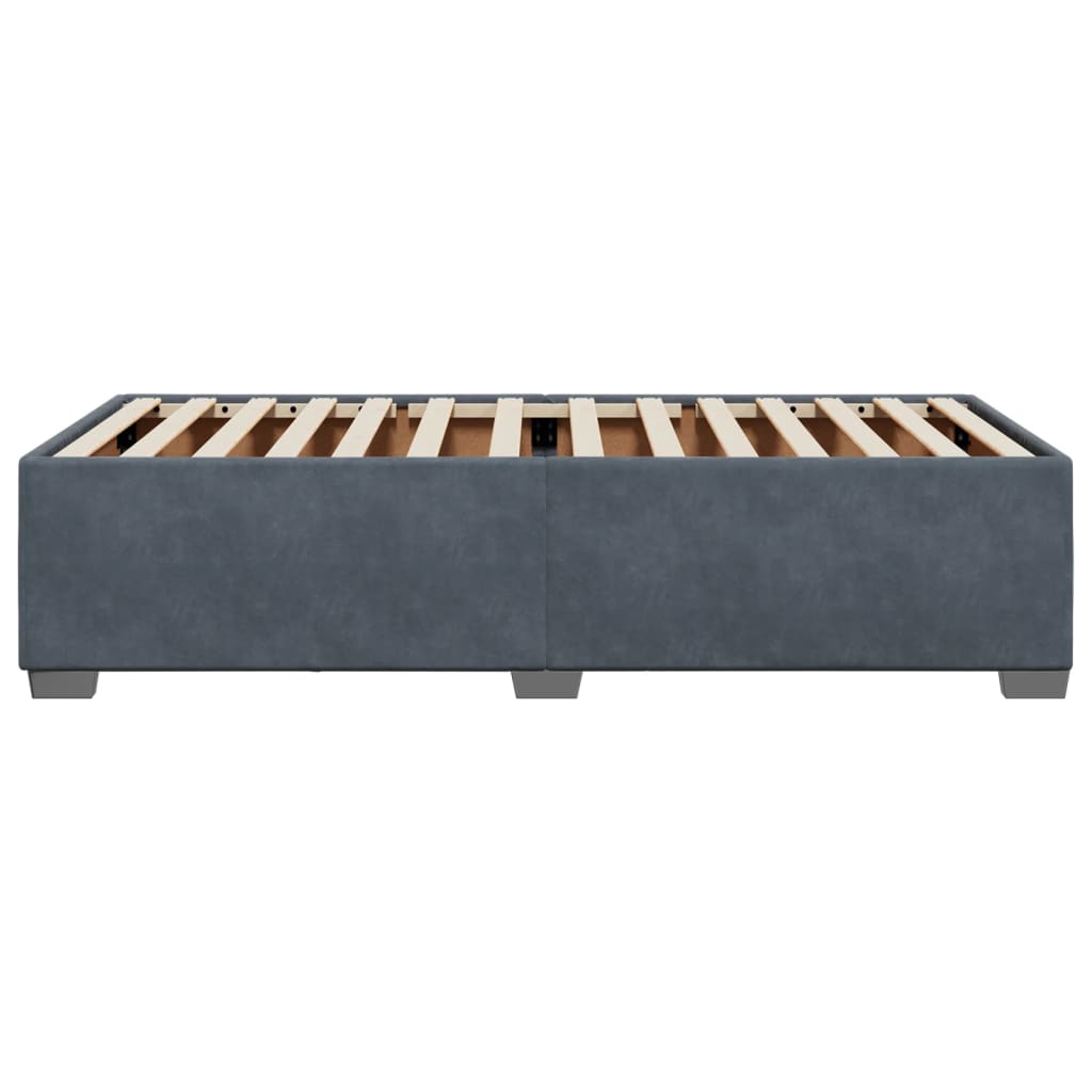 Cadre de lit sans matelas gris foncé 90x200 cm velours