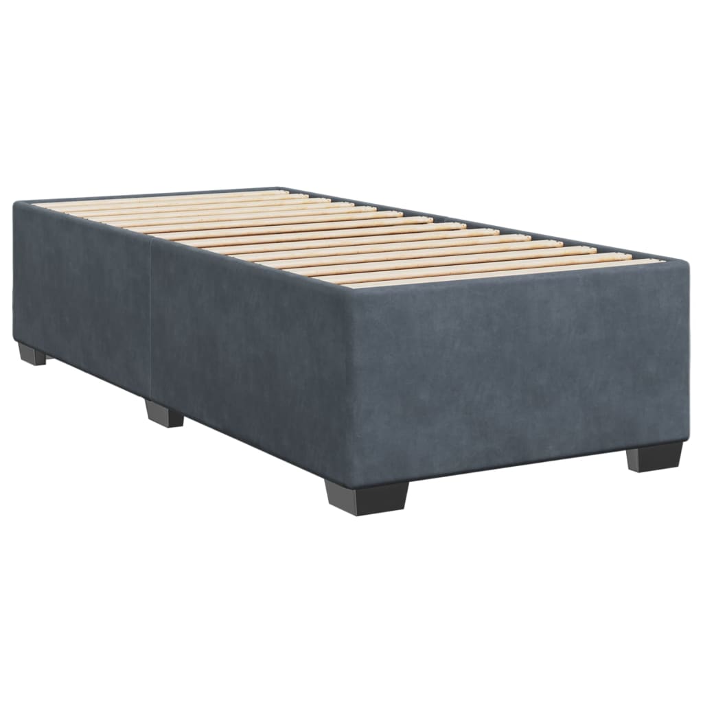 Cadre de lit sans matelas gris foncé 90x200 cm velours