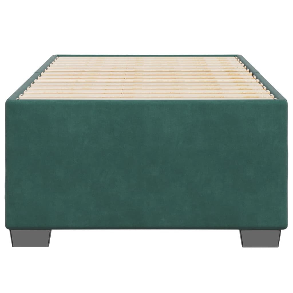 Cadre de lit sans matelas vert foncé 90x200 cm velours