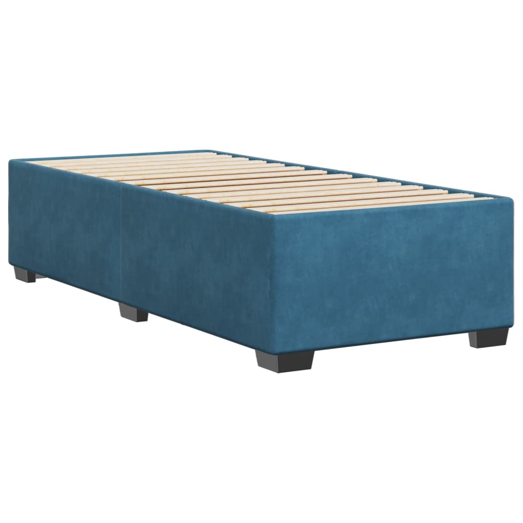 Cadre de lit sans matelas bleu 90x200 cm velours