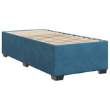 Cadre de lit sans matelas bleu 90x200 cm velours