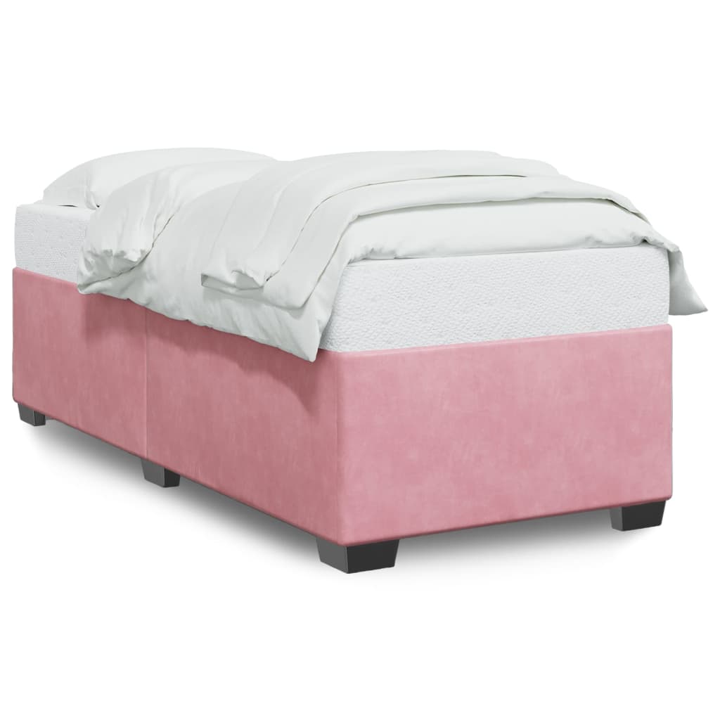 Cadre de lit sans matelas rose 90x200 cm velours