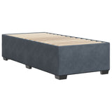 Cadre de lit sans matelas gris foncé 100x200 cm velours