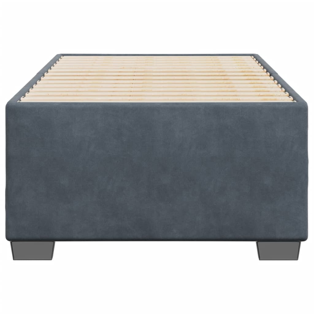 Cadre de lit sans matelas gris foncé 100x200 cm velours