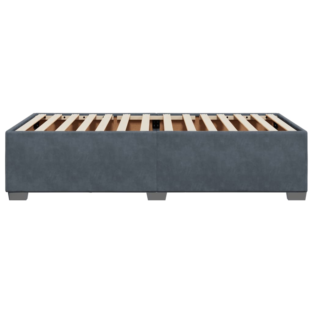 Cadre de lit sans matelas gris foncé 100x200 cm velours