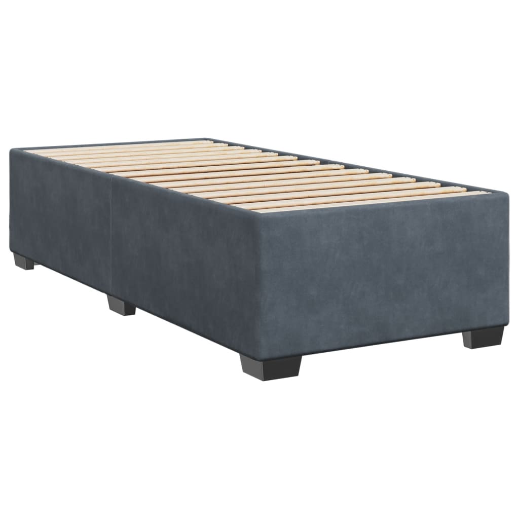 Cadre de lit sans matelas gris foncé 100x200 cm velours