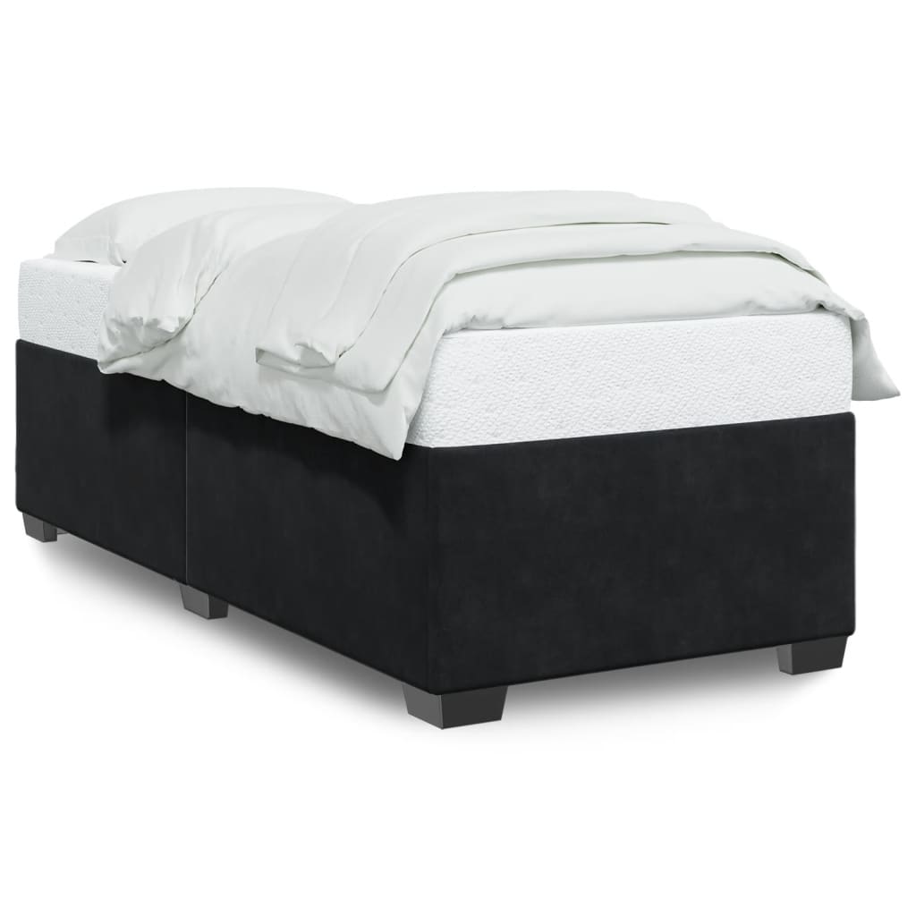 Cadre de lit sans matelas noir 100x200 cm velours